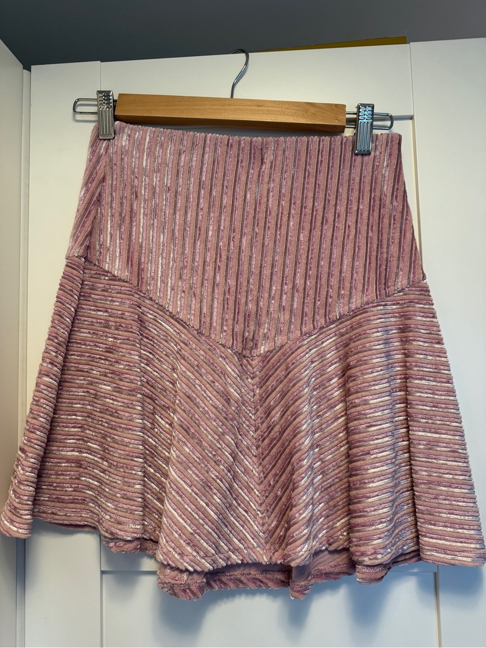 Free People Pink Ribbed Circle Skirt